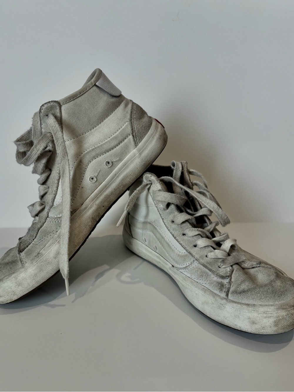 Vans Women’s Off-White/Light Gray High-Top Canvas Sneakers